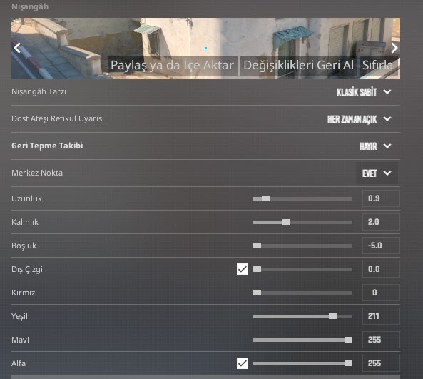 CS2 Nokta Crosshair Ayarları